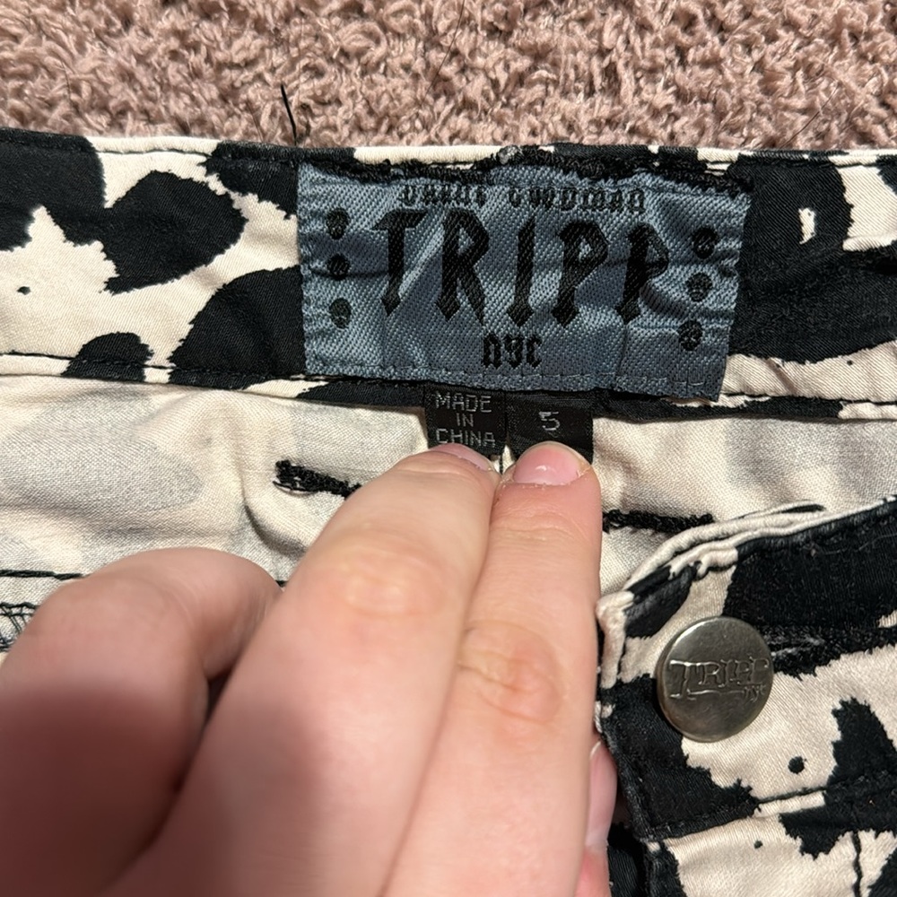 TRIPP PUNK EMO GOTH ROCKER PONY PRINTED JEANS PANTS HIPPIE TECHNO FANCY size 5 - Picture 5 of 6